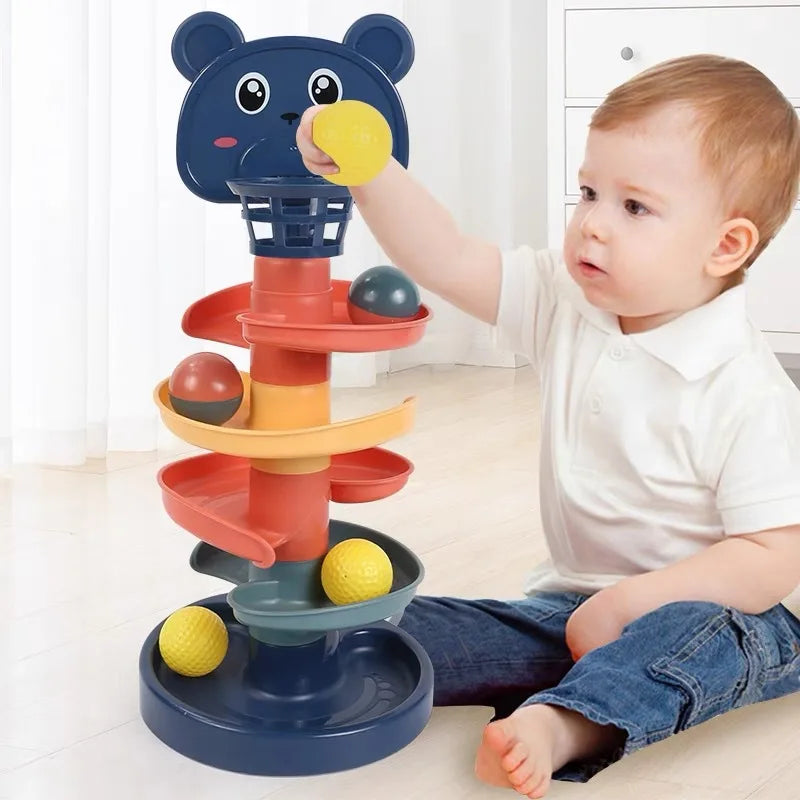 Bright Stacking Tower & Racing Track - Fun & Learning for Toddlers!
